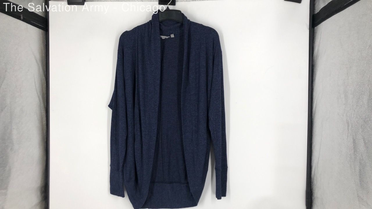 Athleta Womens Blue Heather Long Sleeve Cardigan Sweater Size Small