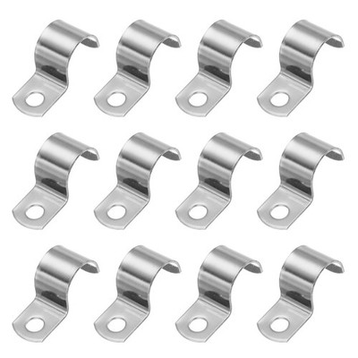 12Pcs 4/5'' (20mm) Rigid Pipe Strap 1 Hole U Bracket Thicken Conduit Tube Clamp