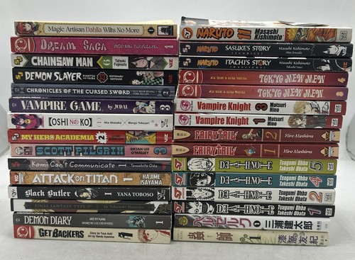 Manga Lot Of 30 Books Viz Media, Tokyo Pop Deathnote Naruto Mostly English Comic