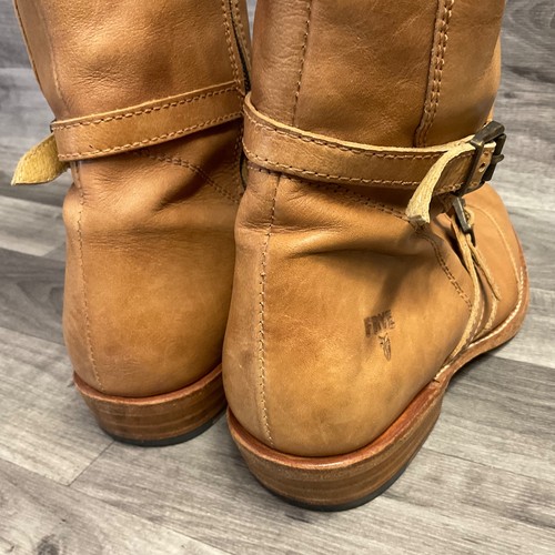 Vintage Frye Dorado Damenstiefel 3 Riemen hellbraun Dead Stock #77695 Größe 10 M - Bild 12 von 16