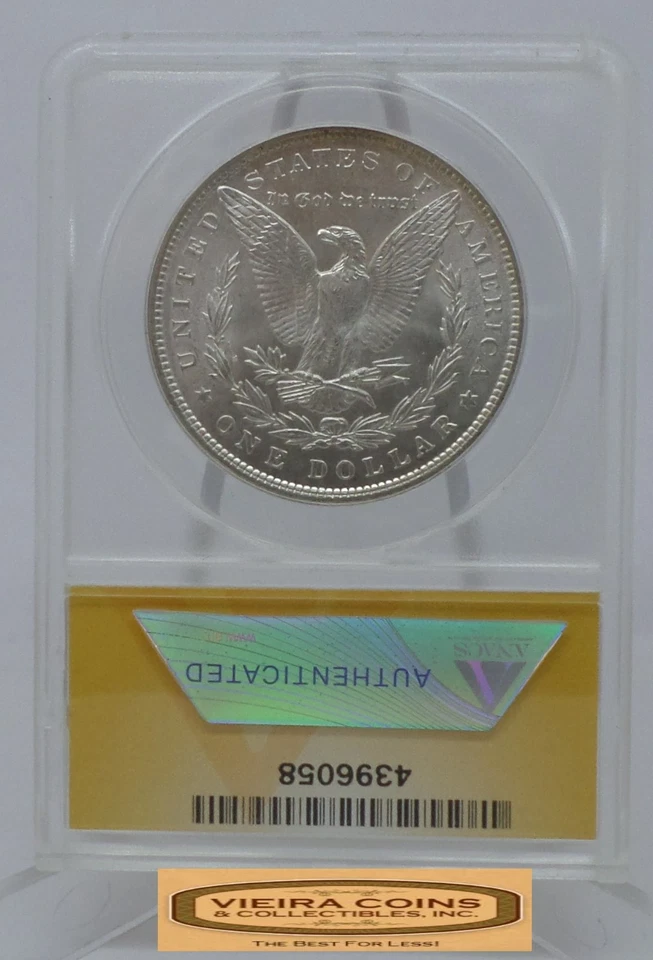 1896 Morgan Silver Dollar, ANACS MS 64 - #B53112 - Image 2 of 2