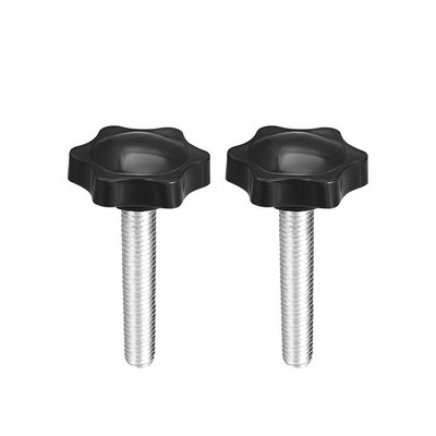 Clamping Screw Knob 38mm Dia Plum Hex Shaped Grips Knob M8 x 40mm Thread , 2X