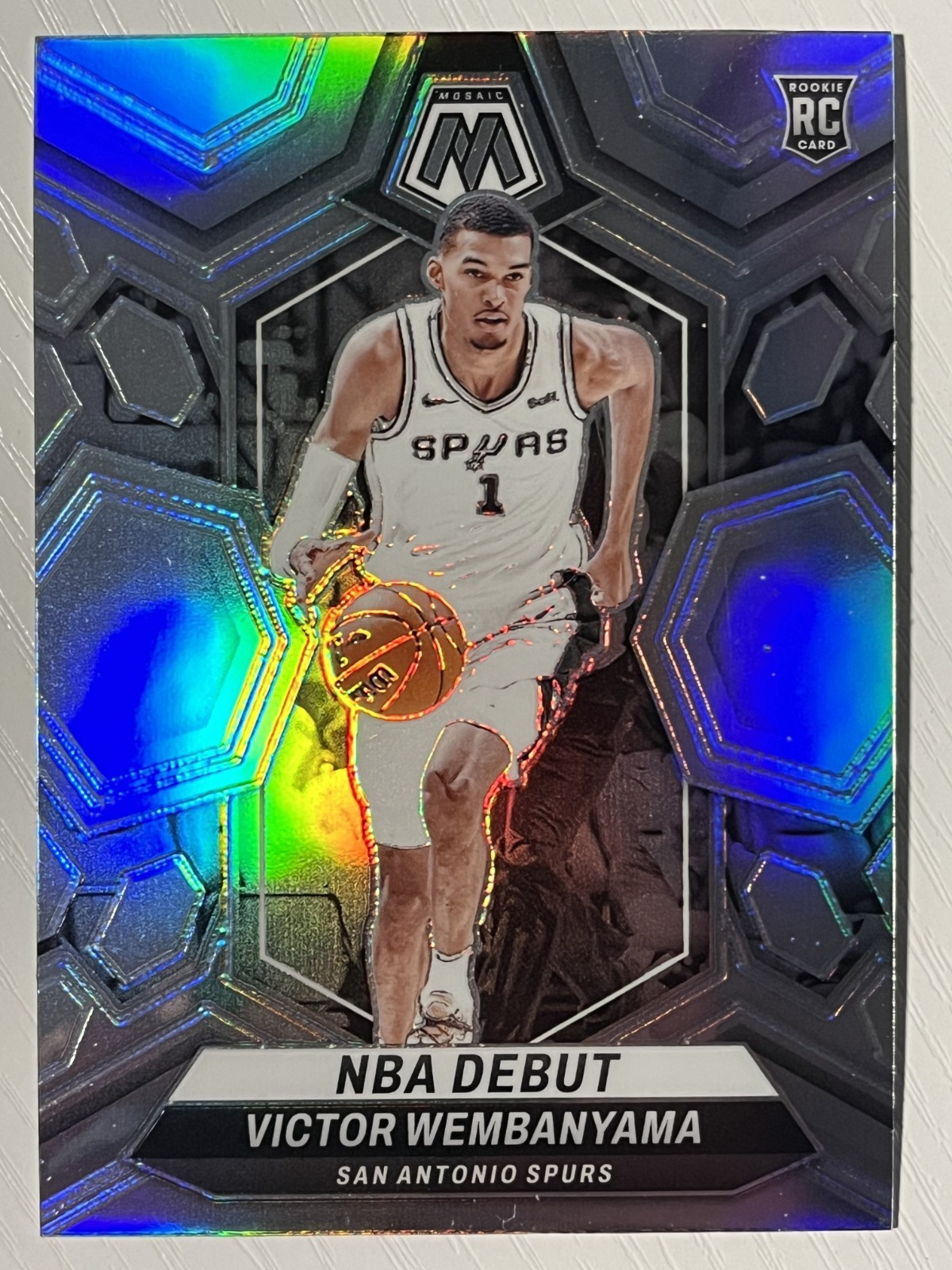 Victor Wembanyama 2023-24 Panini Mosaic NBA Debut Silver Prizm RC #257 Spurs