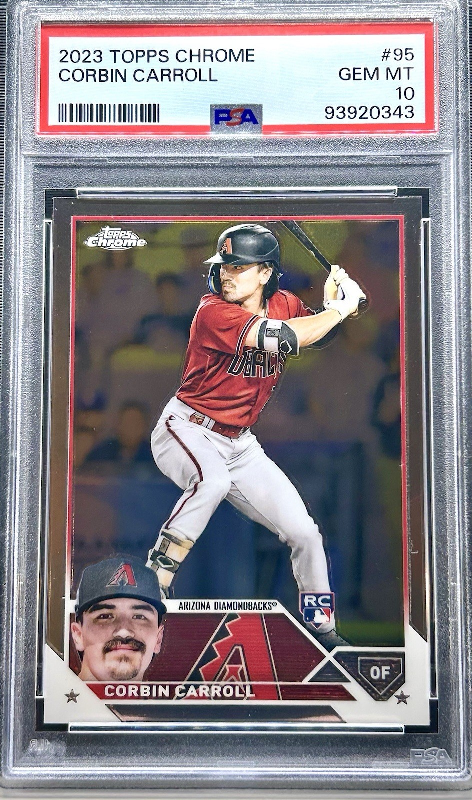 2023 Topps Chrome Corbin Carroll #95 RC Rookie PSA 10 GEM MINT
