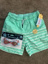 Cat Jack boys swim trunks SZ 6/7 w/swim goggles