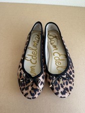 Sam Edelman Felicia Ballet Flat Leopard Prnt Bow size 3
