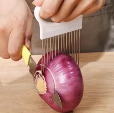 Stainless Onion Slicer Holder Vegetables Cutter Chopper Kitchen Tool 