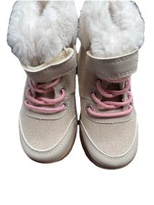 Carter  s Toddler Girl Faux Fur Boots With Pink Laces Size 7