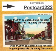 NY Canton 1930-49 cartolina d'epoca MAIN ST MOVIE HOUSE / EDIFICI E LOTTI AUTO