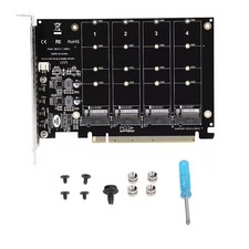 M.2 NVME SSD To PCIE X16 Adapter 4 Port Expansion Card Part Full Speed 4x32Gbps