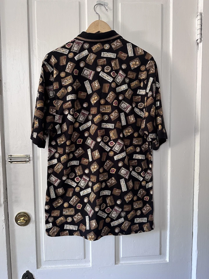 Camisa Polo Arnold Palmer De Colección Para Hombre L - Novedad Estampado Único Años 90 Retro Golf Foto 4 de 4