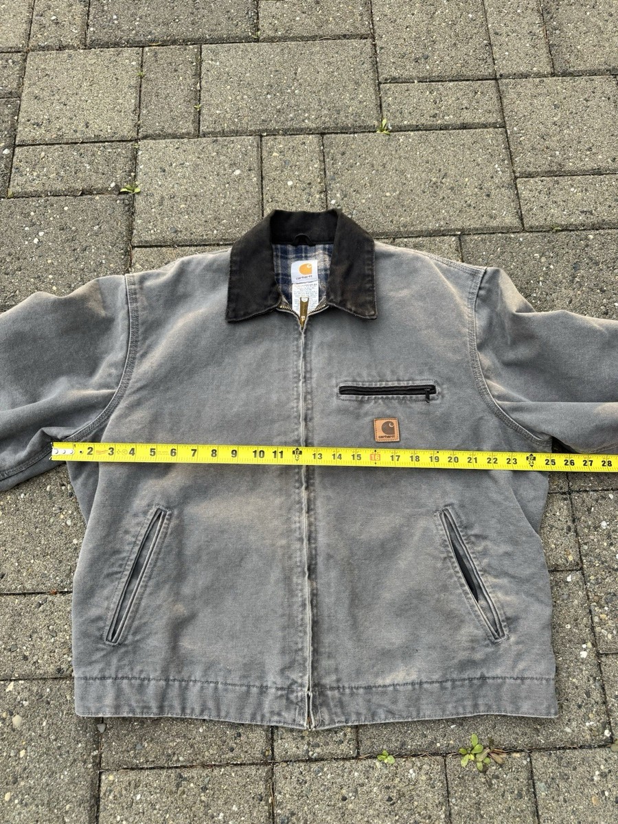 Vtg 2004 Carhartt MTL Grey Detroit Jacket J97 Size Large Mint