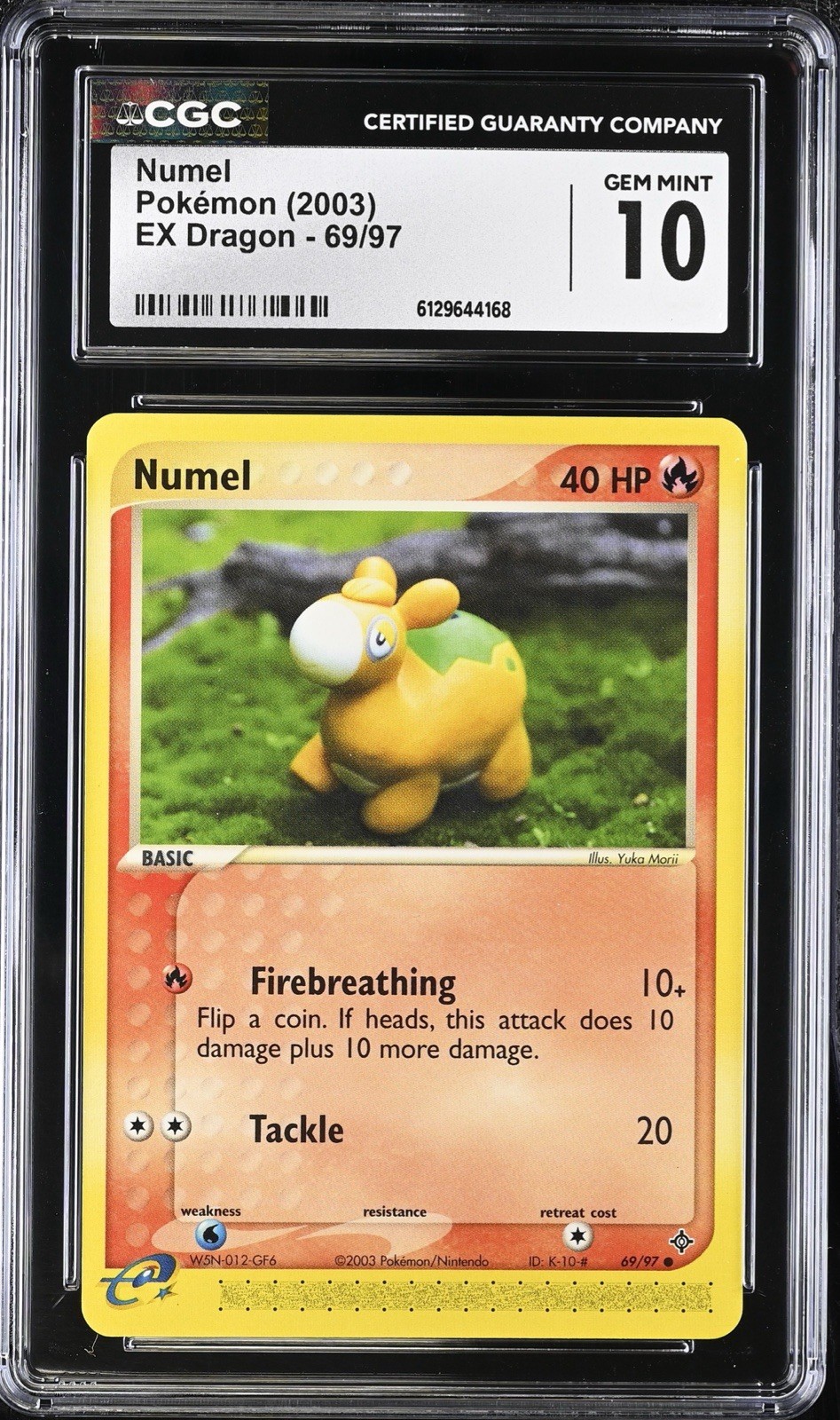 CGC 10 GEM MINT Numel 69/97 ex Dragon Vintage 2003 Pokemon Card