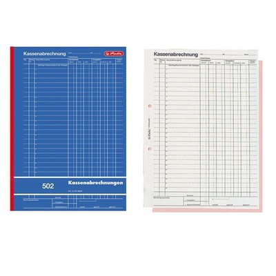 Herlitz Formularbuch ''Kassenabrechnung 502'' DIN A4 2 x 50 Blatt