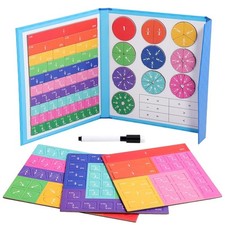 Children Magnetic Fraction Learning Math Toys Wooden, Book Set, Educational Toys