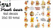 Pooh Bear Waterslide Finger Nail Decals Instructions Bonus (set of 50) KC