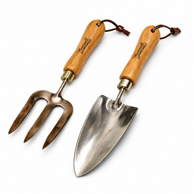 Wilkinson Schwert Edelstahl Garten Hand Gabel & Kelle Set - Holzgriff