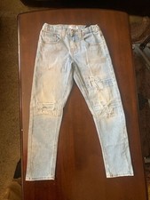 Denizen from Levi's Kid's Light Wash Distressed Rip  Repair Skinny Jeans