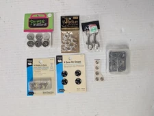 LOT Hooks & eyes, Various snaps, lobster clasp, snap hooks/fasteners, ring slide