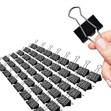 Medium Binder Clips, 48 Pack, 1-1/4 Inch, Black, Standard 1.25 Inch Black-48pcs