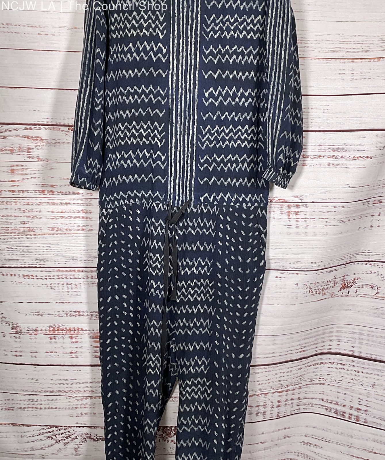 Ulla Johnson Zig Zag Pattern Long Sleeve Silk Jum… - image 3