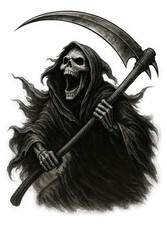 Grim Reaper Screaming Skull Horror Sticker Dark Death Decal 3 X4