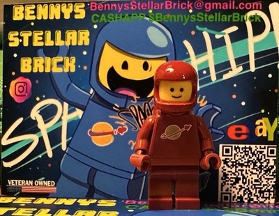 LEGO Classic Spaceman Dark Red Spaceman W Custom  Helmet  & Air Tank UV PRINT