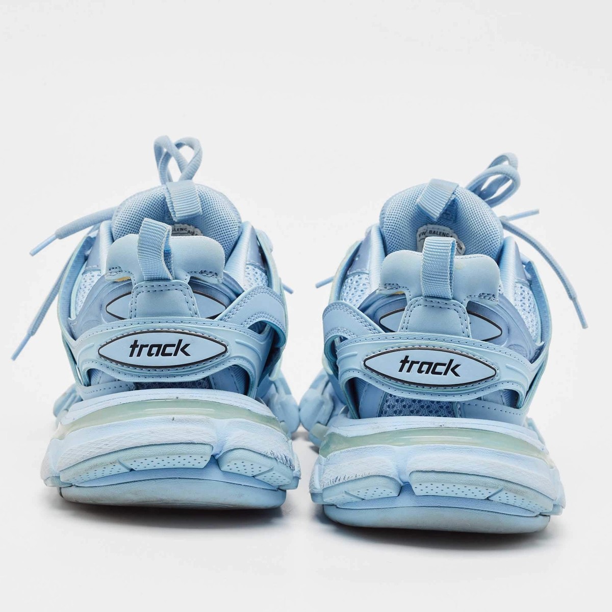 Balenciaga Blue Faux Leather Track Lace Up Sneakers Size 36 | eBay