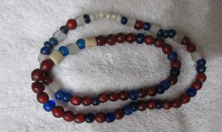 VERY NICE STRAND OF OLD CALIFORNIA GLASS TRADE BEADS NR!