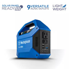 Power Station Portable LED 4 Charging Methods Outlet Car Solar and Generator