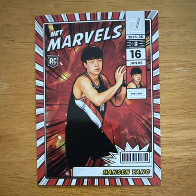 Panini 2025-26 Donruss Basketball Hansen Yang Portland Net Marvels RC #15