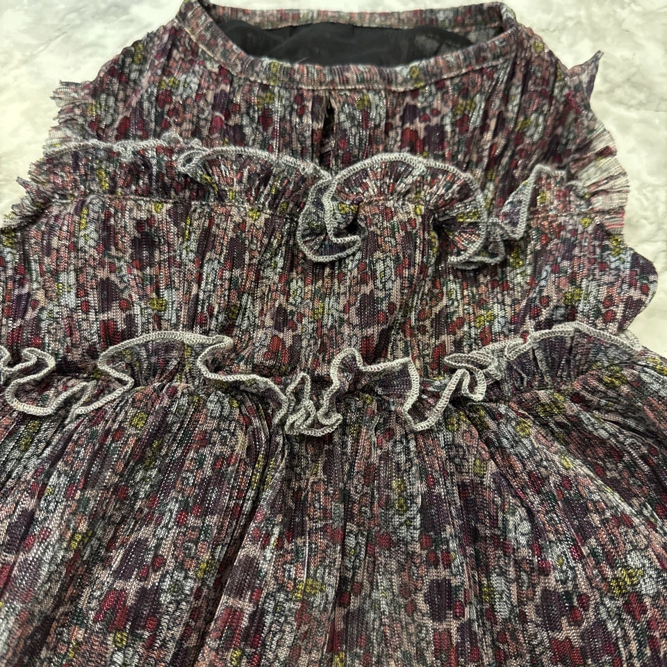 Dog/Cat Ruffled Tulle Dress Purple/ with flowers lined elastic at waist size M - Image 2 of 4