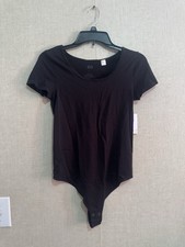SO Juniors The Favorite Bodysuit Black Short Sleeve Sz L