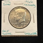 1966 Kennedy Half Dollar 40% Silver 50c “0426038” Improperly Cleaned