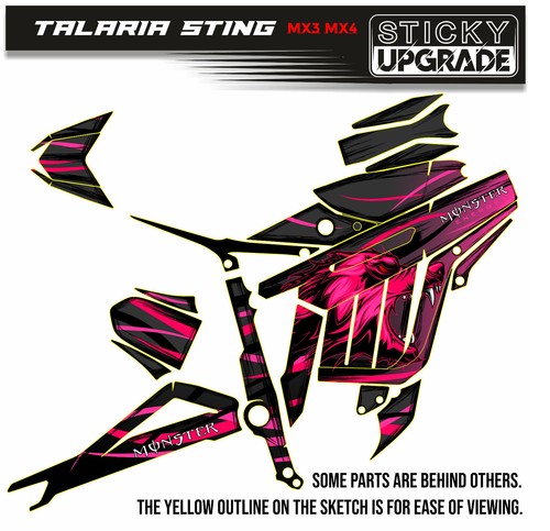 Talaria Sting Graphics Kit Decals mx3 mx4 Wrap Stickers Set Free Shipping 21 Mil - Bild 3 von 8