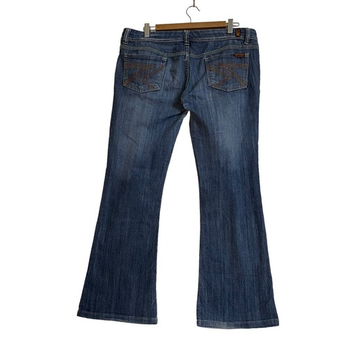 7 For All Mankind Jeans Size W34 Blue Denim Pockets Designer Stretch Mens - Picture 7 of 18