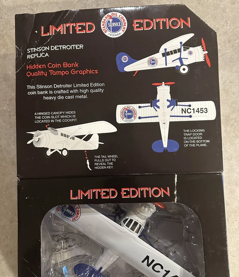 Banco de monedas diecast avión Standard Oil Company Stinson Detroiter - #03007 Foto 3 de 4