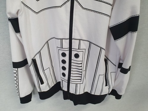 star wars black white full zip storm trooper hoodie jacket size XL - Picture 8 of 17