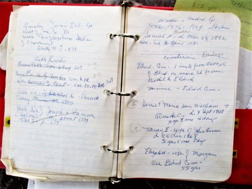 HANDWRITTEN GENEALOGY NOTES re DESCENDANTS of WALTER PALMER of 1629 Charlestown - Picture 8 of 10