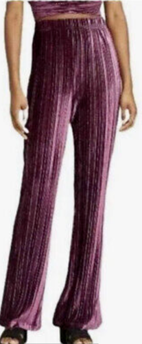 NEW Wild Fable Purple High Rise Velvet Flare Pants pant PULL UP SZ M - Picture 3 of 15