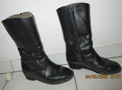 Winterstiefel echte Lederstiefel schwarz warm gefüttert mit Biberlammfell Gr 37