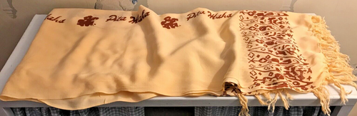 Large Fringed Oblong Soft Apricot Pareo Pita Maha Bali One Size Unisex NWOT - Picture 1 of 4