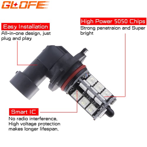 H10 9145 9140 Car 5050 12SMD RGB Multi-Colors LED Fog Light Conversion Kit Bulbs - Picture 3 of 9