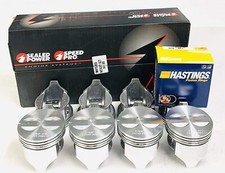 Sealed Power Cast Flat Top Pistons Set8cast Rings For Chevy Sb 327 Std Bore