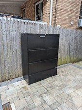 Four Drawer 42" Lateral File Cabinet Black