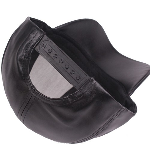 Men Classic Solid Baseball Summer Sun Hat Adjustable Faux Leather Golf Cap - Picture 3 of 13