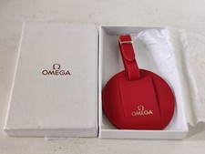 Omega Watches Red Leather Luggage Tag In Box ...