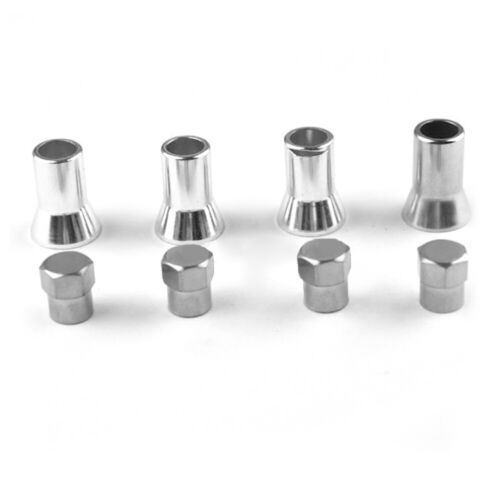 4Pcs TR413 Chrome Car Tire Wheel Tyre Valve Stem Hex Caps & Sleeve Covers Set - Picture 9 of 11