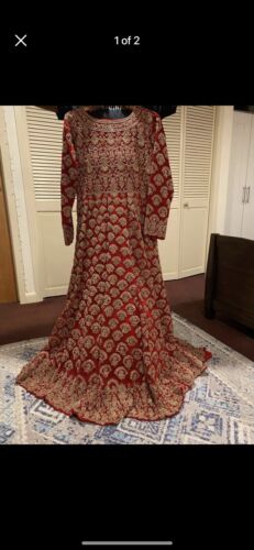 ROT & GOLD indisches pakistanisches Hochzeitskleid SHIRT & DUPATTA - Bild 14 von 14