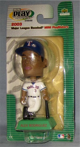2003 Alex Rodriguez Upper Deck Play Maker Mini Bobblehead - Texas Rangers